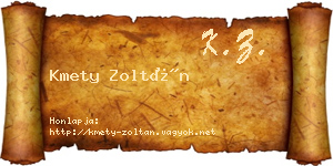 Kmety Zoltán névjegykártya